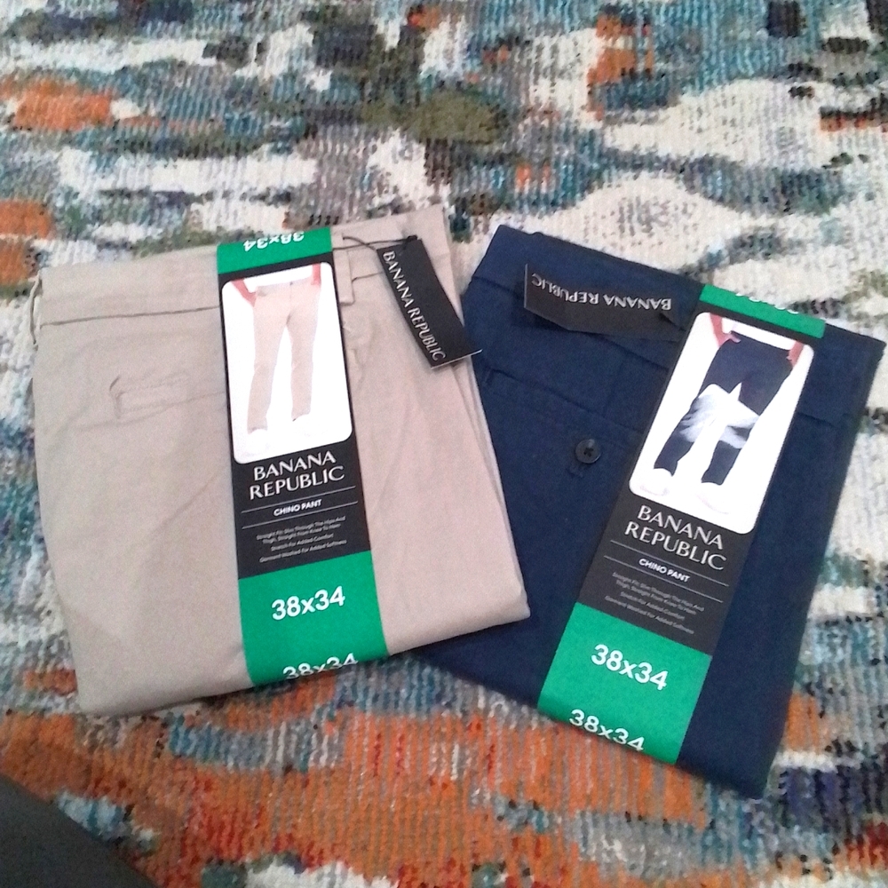 Banana Republic chino bundle 38x34 khaki and navy